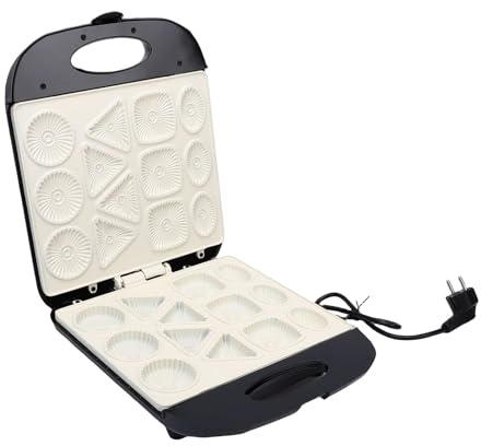 Zerodis Waffle Donut Cake Maker 1400 W Pressa per Biscotti Riscaldamento Rapido Macchina da Forno da Piastre Antiaderenti 13 Capacità della Griglia Maniglia Al Tocco Piastra per Biscotti per la