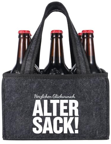 trabag Geburtstagsgeschenk für Männer, Männerhandtasche Bier Flaschenträger | Geschenke für Männer Geburtstag,Geschenk für Papa, Freunde, Kollegen, Ruhestand