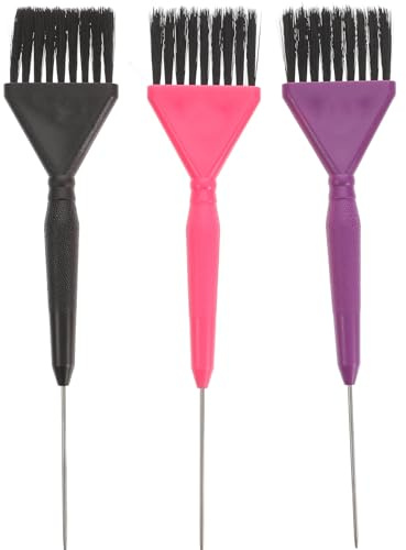 Pinceaux pour Teinture Capillaire 3 Pièces, Application Uniforme, Prise | Ensemble Noir en Pc, Outil Pratique pour Salons de Coiffure, Retouche Racine et Colorations Maison
