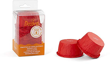 DECORA 0339806 ROT ZERKNITTERT MUFFINFÖRMCHEN 55 X 35 MM 25ST.