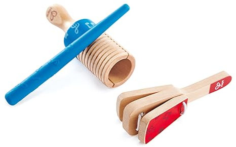 Hape Rhythmus-Set aus Holz, Rhythmusinstrumente & Musikspielzeug, Musikinstrument für Kinder ab 12 Monaten