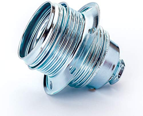 Casquillo E27 de metal latón galvanizado cromado plateado rosca rosca rosca anillo de tornillo