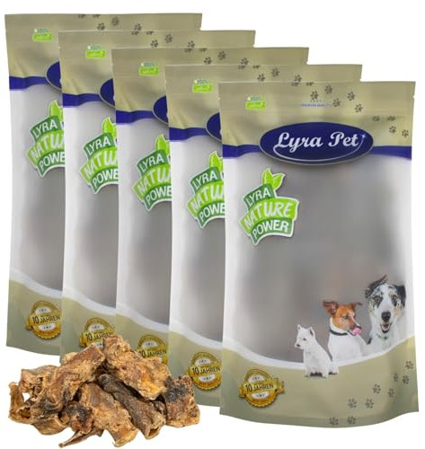 Lyra Pet® 5 kg Ochsenziemer Abschnitte 4-12 cm | Ochse Rind Rinderhaut Kauspaß Leckerli Kauartikel Hundefutter Kausnack Belohnung Training