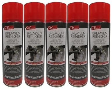 SDV Chemie Bremsenreiniger Spray 5X 500 ml Power Brake Cleaner 360° Ventil Teilereiniger