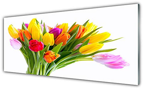 Tulup Acrylic Glass Print 125x50cm Wall Art - Wall Picture Plastic Acrylic Glass - Tulips Floral