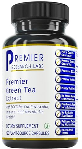 Premier Research Labs Premier Green Tea Extract - Green Tea Capsules, Green Tea Extract Pills, Green Tea Supplement with ECGC, Camellia Sinensis, Pure, Vegan Friendly - 120 Vegetarian Capsules
