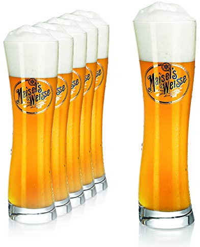 Sahm Maisel´s Weisse Original Weizenbiergläser 0,3 l (6 STK) - Hefe Weissbiergläser 0,3 l - Maisel Weizenbiergläser 0,3l als tolles Bier Geschenk