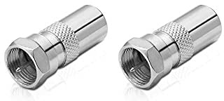 conecto Antennen-Adapter, F-Stecker auf IEC-Stecker, Adapter zum Verbinden von IEC-Anschlüssen mit Sat-Anschlüssen, 2er Set, SA-CC50829-SET2