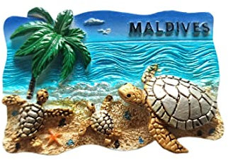 Calamita da frigorifero 3D Maldives Turtles Souvenir regalo, resina fatta a mano Maldive frigorifero magnete collezione decorazione casa e cucina
