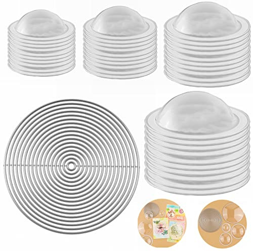 40 fundas redondas para coctelera con cúpula de bajo perfil de plástico transparente para coctelera con 1 círculo anidado troqueles de corte conjunto de coctelera dimensional, cubiertas transparentes