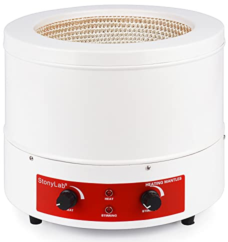 stonylab Manteau Chauffant, Chauffer et Agiter Manteau Chauffant de Laboratoire Électrique avec Agitateur Magnétique 0-1600 TR/Min Contrôle de Température 220V / 380 ℃ 600W, 3000 ml
