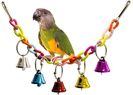 Vogelschaukel Vogelspielzeug Vogel Papagei Schaukel Vogelkäfige Zubehör Hänge-Spielzeug mit Glocken