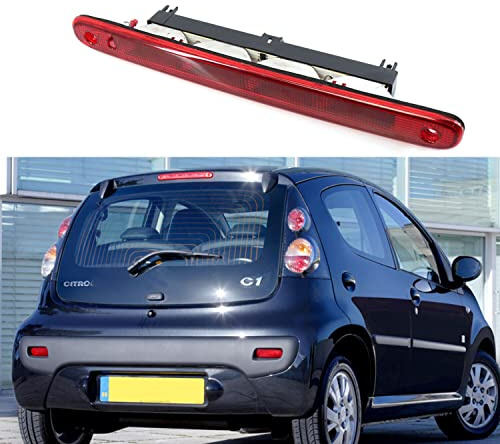 GSRECY Bremslicht, hohe Level, dritte Bremsleuchte, kompatibel mit 2005–2014 Peugeot 107, Citreon C1, Toyota Aygo (rote Linse)
