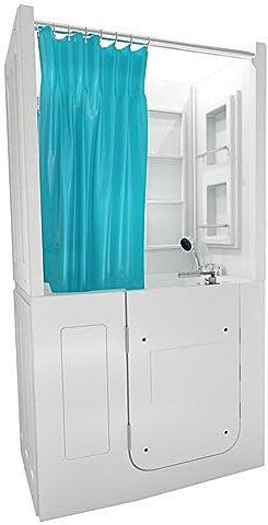 AcquaVapore Seniorendusche und Sitzwanne Kombination Wanne mit Tür S08D-A-L 68x110x205cm