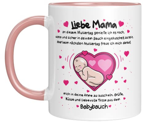 LIEBTASTISCH - Liebe Mama - Muttertag - Geschenk für werdende Mama - Mamatasse (Rosa, 330ml)