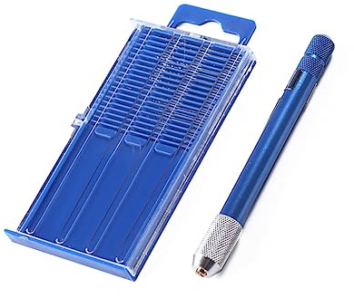 OSALADI 20 Pieces Pin Vise Hand Drill Set with Adjustable Chuck for Precision Drilling on Wood Resin Plastic Jewelry Making and Hobby Models