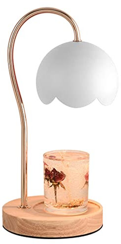 UPQRSG Lampada Scaldacandele, la Fragranza di Fusione Uniforme Dimmerabile sarà più Pura Scaldacandele, Fonditore di Cera per Candele Multifunzione Decorativo, per Camera da Letto(Bianco)