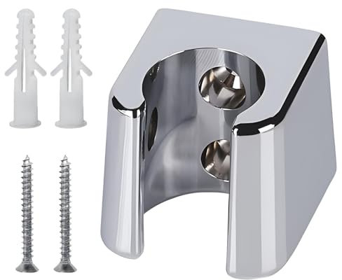 ABS Brausehalter, Silber Handbrause Halterung, Duschkopfhalterung mit Schrauben, Duschkopf Halterung, Duschkopfhalter für die Meisten Duschköpfe(Silber,Size:1)