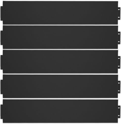 XINZI Beeteinfassung Metall 18x100cm Rasenkante Verzinkt Beetzaun Set Rasenschutzgitter Beetumrandung Mähkante Rasenrakel Flexibel Palisade Rasenbleche für Garten Hof Park (15m, Schwarz)