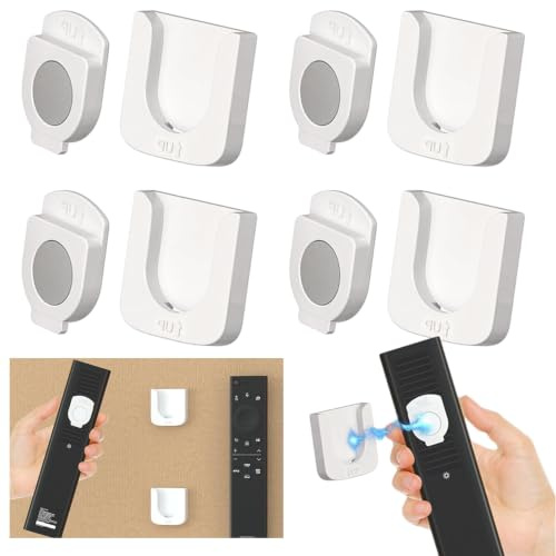 DabbOo 4 Piezas Soporte Magnético para Mando a Distancia Organizador Guarda | Soporte Magnético de Pared para Control Remoto Mandos a Distancia Universal para Hogar, Escuela y Hotel(Blanco)
