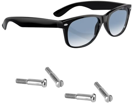 Vis de rechange argentées pour Ray-Ban Aviator New Wayfarer RB2140 RB2168 | RB4168 Kit de réparation de lunettes de soleil (lot de 4), tournevis (argenté)