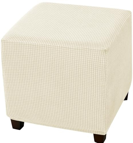 AQIGR Fußhocker Bezug Ottomane Quadratisch Schonbezug Hockerbezug 40x40 Stretch Husse für Fußhocker Ottomanischer Hocker-Bezug Überzug Hocker Protector Waschbar(Color 4)