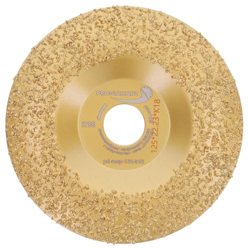 PRODIAMANT Raspelscheibe Ø125 mm K18 – Wolframcarbid-beschichtete Schleifscheibe für Winkelschleifer, mittel, ideal zum Schleifen, Formen und Klauenpflege