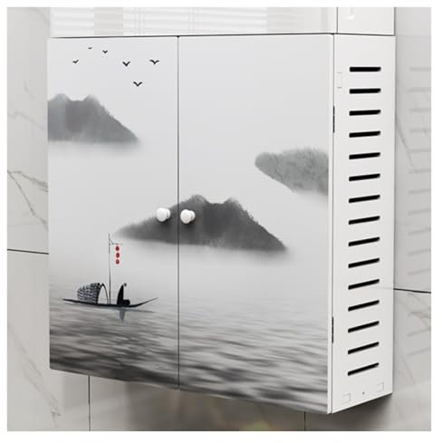 WIGING Scaldabagno A Gas Copertura occlusione, Doppia Porta Canala Passacavi Copertura Tubi, Linea di Tubazioni Scatola Contatori Scatola Decorativa Schermante per Bagno Cucina(Style 2,35x18x40cm)