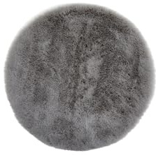 -LUXOR- living Sitzkissen Coste - Kunstfell Stuhlauflage als Deko Wohnzimmer oder Stuhlkissen - gemütliches Sitzkissen Stuhl Dekokissen 40 cm rund Anthrazit 1 Stück