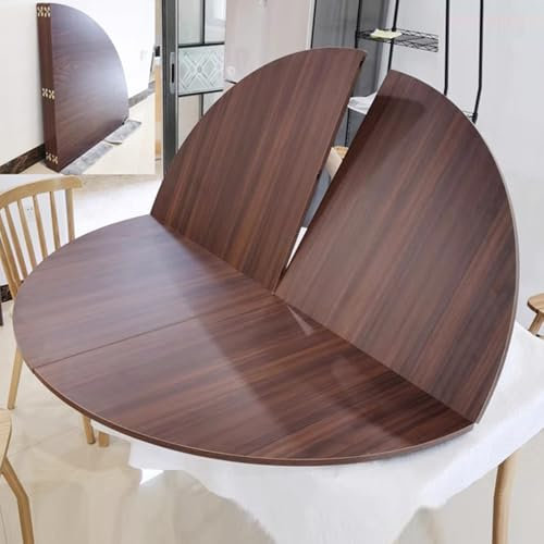 ENHEN Klapptisch Rund Runder Klapptisch für Familienfeiern für 6-16 Personen, Robuste Arbeitsplattenverlängerung Aus Holz - 47 51 55 59 63 67 70 75 79 Zoll Durchmesser(170 cm/67 inch)