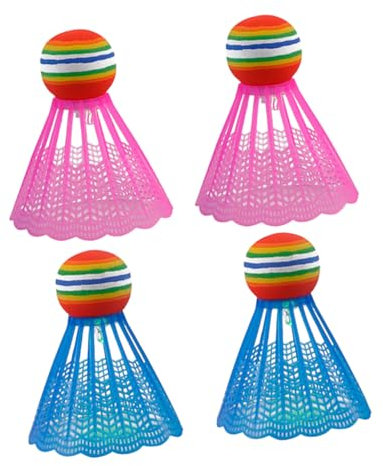 POPETPOP 4stücke Led-Nylon Federbälle Für Badminton Leuchtende Stabile Badminton-Outdoor-sportgeräte Geeignet Für Indoor Anfänger Familie Farbiges Blau
