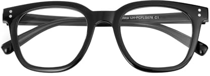 SKYWAY Große Blaulichtfilter Brille Damen Herren, Klassisch Modern Blue Light Blocking Glasses, Blaulicht Computerbrille Gaming Brille ohne Stärke, Brille Blaulichtfilter, Schwarz