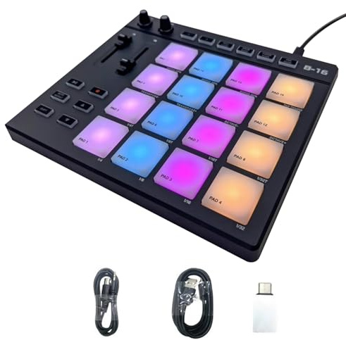 MIDI Pad Beat Maker Macchina con 16 RGB Illuminato Beat Pad per Principianti Produzione Musicale