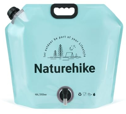 Naturehike Sacco d'acqua pieghevole con rubinetto, tanica portatile ideale per campeggio, barbecue, escursionismo, attività all'aperto, serbatoio d'acqua da campeggio leggero e robusto