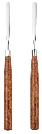 2Pcs Stainless Steel Liquid Foundation Spatula,Makeup Mixing Palette Liquid Spatula,Liquid Foundation Stirring Rod (Style-A)