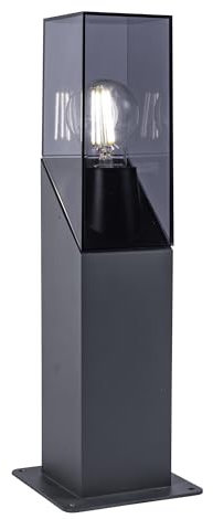 FORLIGHT Baliza Exterior LED 15W IP54 para Jardín y Entrada, Gris Urbano, E27, Iluminación de Caminos, Resistente al Agua, Diseño Moderno y Eficiente Energéticamente