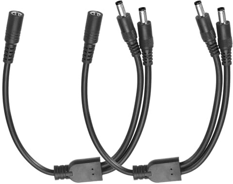 sourcing map 2 Pcs DC Cable Splitter, 12.6 10A 1 DC5521 Female to 2 DC5521 Male Splitter Adapter Cable, 1 to 2 Splitter Cord for CCTV Cameras, DVR, Power Supply
