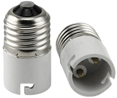 Adaptador B22 A E27 | Adaptador De Bayoneta A Rosca (2 Piezas) | Convertidor De Casquillo De Bayoneta A Rosca | Convertidor De Base De Bombilla Para Lámparas Incandescentes, CFL Y LED