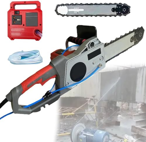 Motosega elettrica per calcestruzzo – Tagliatrice portatile per granito, cemento e marmo, include 2 catene e 2 barre guida per il taglio industriale del calcestruzzo