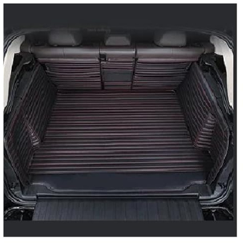 Kofferraummatten Für Jeep Für Grand Für Cherokee 2011-2017 Leder Auto Stamm Matten Hinten Stamm Boden Mat Tray Teppich(Schwarz Rot)