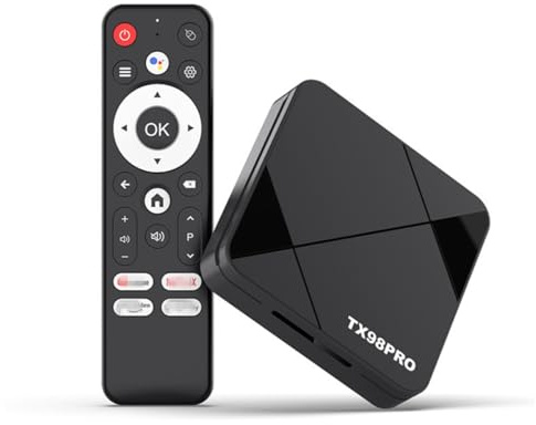 Android 14.0 TV Box, 4G RAM 32G ROM RK3518 with Dual 2.4G/5.8G Wifi, BT 5.0+ Quad-Core 64 Bits 4K UHD H.265 Ethernet LAN 3D Set Top TV Box with Wireless Mini Keyboard