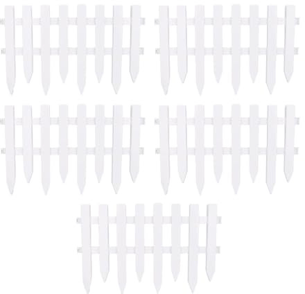 Sahgsa 5PCS Plastic Garden Edging Fence - Decorative Landscape Border Panels - Ornamental Lawn Edging for Flower Beds, Pathways & Yard Accent Decoration