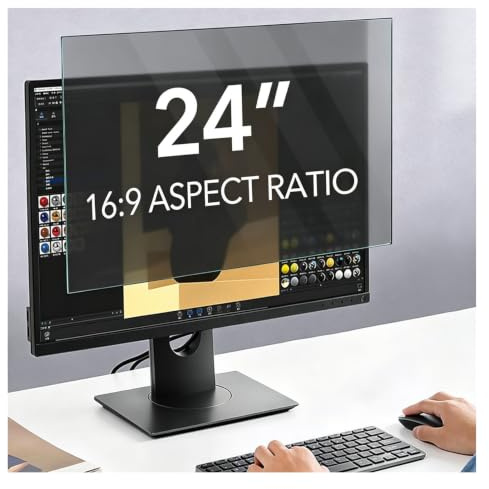 LINGDSWULING Amovible Protection Ecran Anti-Espion Anti-Reflet Privacy Screen Protector Lumière Bleu Premium Filtre Ecran Film Confidentialité pour Écran 24 Pouces(24inch/53.1x29.8cm)
