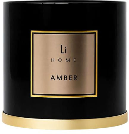 Lifestyle Home Collection Amber 5-Wick Soy Candle 3.5kg, Amber Fie | Five wicks, 150+ hours, 3.5kg of soy wax. Amber Fie and Oud Sandalwood Rose Violet Hand-poured in Britain.