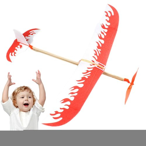 Rubber Band Airplanes - Propeller Glider for Aviation | High Performance with Balsa Wood Frame & Elastic Propulsion for Scientific Learning, School Projects, Racing and Park Fun