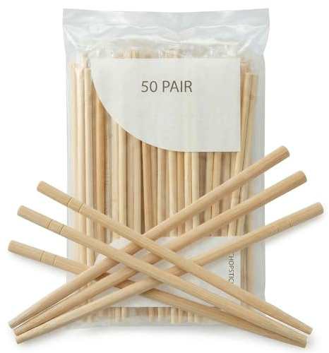 MIJOMA Bacchette 50 paia 19,5 cm - legno - per sushi, ramen e takeaway - leggere e maneggevoli per tutti i giorni e gli ospiti
