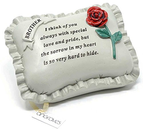 Angraves Special Brother With Rose Pillow Graveside Ornament Memorial Plaque