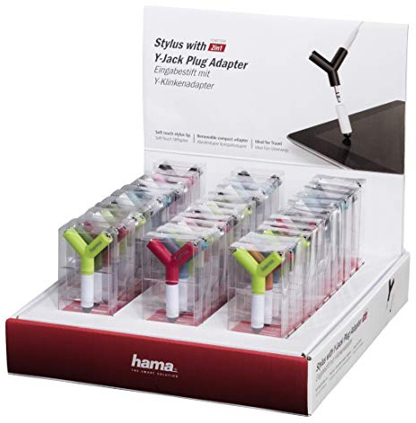 Hama Stiftehalter Mini, 2 in 1 Schwarz, Blau, Grün, Rot, Weiß. Stifthalter für Tablets