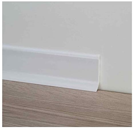 Battiscopa in PVC co-estruso altezza 8cm lunghezza 2,50mt Pvc Line Profilpas - Finitura: BIANCO RAL 9010