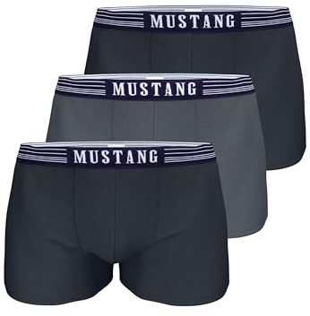 MUSTANG Shorts Retro Shorts 3 Pack, Boxer, Pantalon, True Denim, S-XL: Colour: Navy/Blue/Navy | Size: Medium